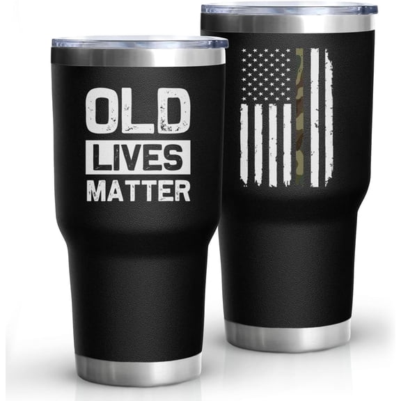 Dad Gifts for Men Old Lives Still Matter Gifts for Men 30oz Old Lives Matter Cup Tumbler with Lid and Straw Fathers Day Birthday Christmas Gifts for Dad Grandpa Gag Gifts for Men 50th 60th 70th 80th