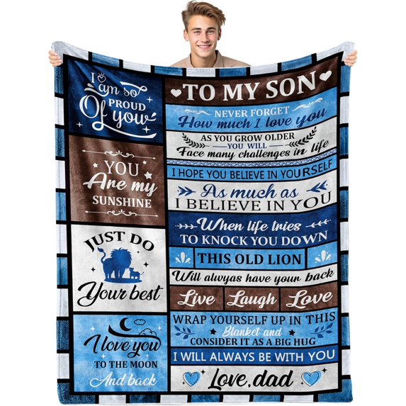 Dad Gifts from Son Blanket 80x60 Inches - Birthday for Father, Soft Fleece Throw Blanket for Dad Who Has Everything, Unique Father''s Day Present for Dads Grandpa Husband