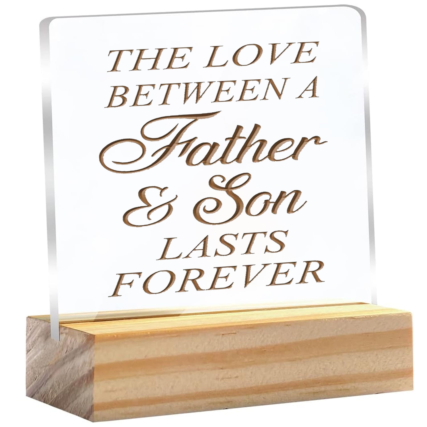 Dad Keychain Gift From Son - "The Love Between Father And Son Is Forever" Silver Key Ring