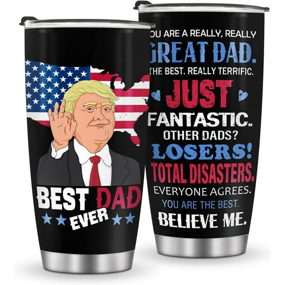 Dad Gifts Tumbler Mug for Fathers Day, Coffee Cup Gift for Father From Daughter Son - 20oz Stainless Steel Slider Lid Insulated Car Home For Birthday Christmas Travel Mug
