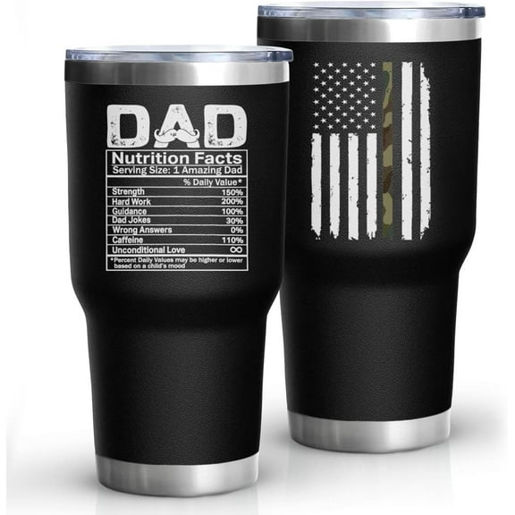 Dad Gifts for Men 30 Oz Stainless Steel Insulated Cup Tumbler Coffee Mug with Lid and Straw Mens Father''s Day, Christmas and Birthday Gifts Idea