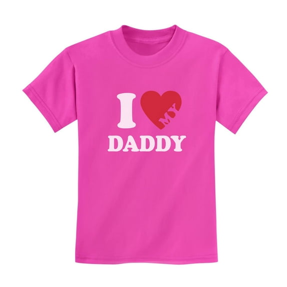 Dad Gifts from Daughter Son Fathers Day I Love My Daddy Papa Kids Shirts 4T Pink