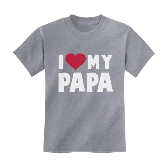 Dad Gifts from Daughter Son Fathers Day I Love My Daddy Papa Kids Shirts Large Gray