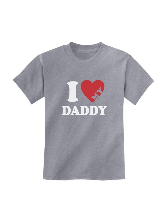 Dad Gifts from Daughter Son Fathers Day I Love My Daddy Papa Kids Shirts Large Gray