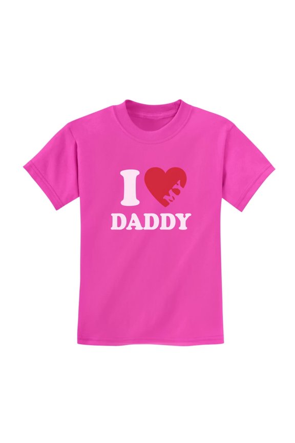 Dad Gifts from Daughter Son Fathers Day I Love My Daddy Papa Kids Shirts Large Pink