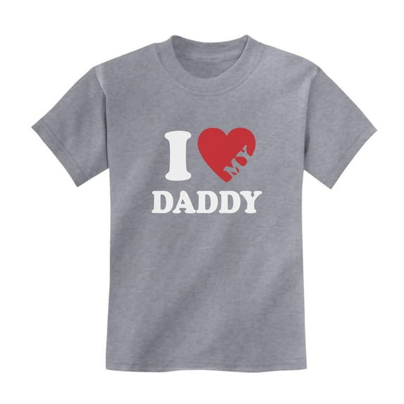 Dad Gifts from Daughter Son Fathers Day I Love My Daddy Papa Kids Shirts Small Gray