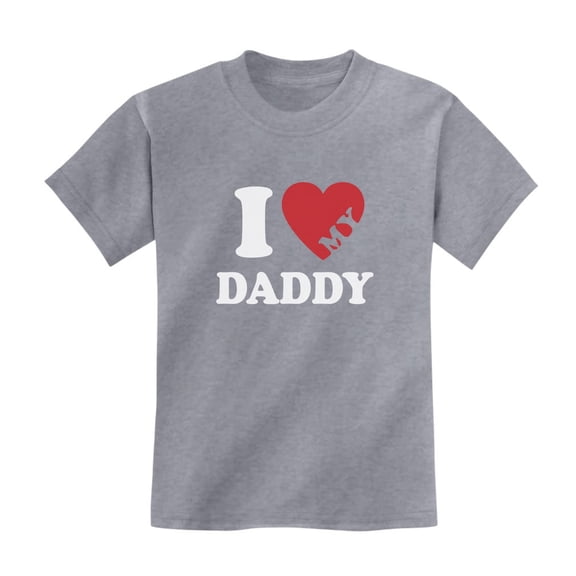 Dad Gifts from Daughter Son Fathers Day I Love My Daddy Papa Kids Shirts Small Gray