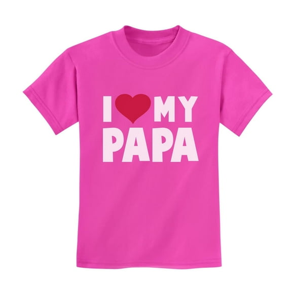 Dad Gifts from Daughter Son Fathers Day I Love My Daddy Papa Kids Shirts Small Pink