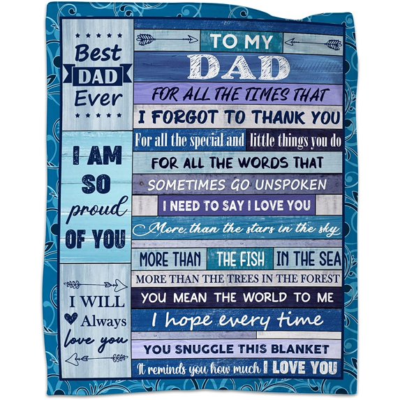 Dad Gifts from Daughter Son Throw Blanket to Dad Birthday Valentines Gifts for Father Thanksgiving Blankets 50"x60"