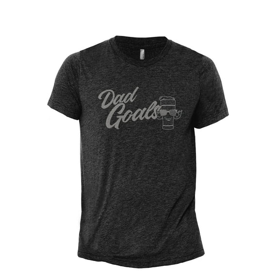 Dad Goals Men's Modern Fit Fun Casual T-Shirt Printed Graphic Tee Charcoal Grey Medium