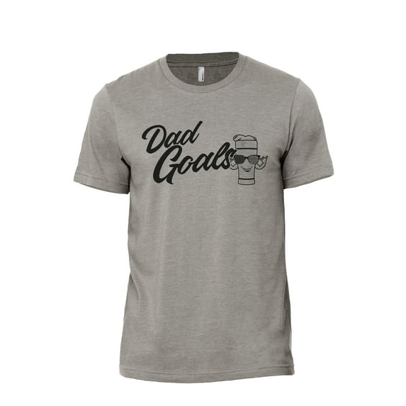 Dad Goals Men's Modern Fit Fun Casual T-Shirt Printed Graphic Tee Military Grey Medium