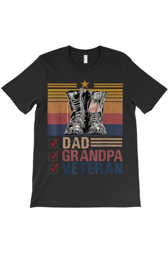 Dad Grandpa Veteran Fathers Day Retro Vintage Proud Daddy 231, G21722 Unisex T-Shirt, Up to Size 5XL