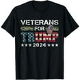 Dad Grandpa Veterans For Trump 2024 American Flag Camo TShirt