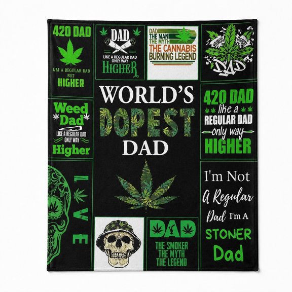Dad Graphic Fleece Blanket, 280 GSM Polyester Throw, 4 Sizes