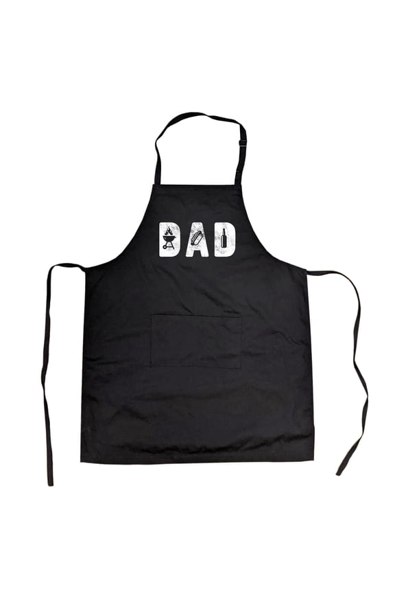 Dad Grill Cookout Apron Funny Backyard Bar-B-Que Graphic Novelty Summer Kitchen Smock