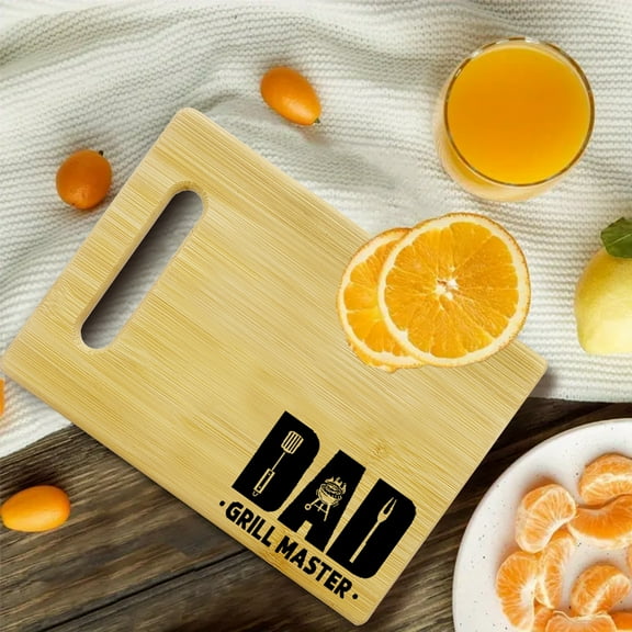 Dad Grill Master Bamboo Cutting Board - Perfect Gift for Dad, Papa, Stepdad on Father's Day & Birthdays