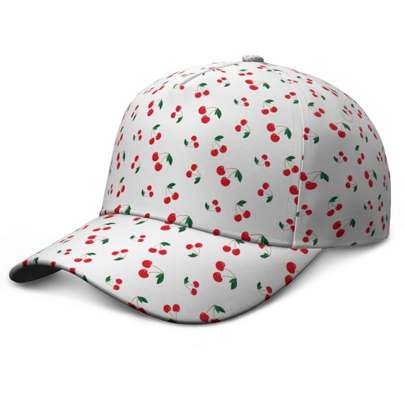Dad Hat Cherry Lover Cute Sweet Red Pink Fruit Pattern Print Aesthetic Art Illustration Candy Baseball Cap Adjustable