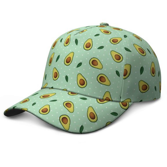 Dad Hat Fresh Avocado Cute Green Fruit Adjustable Baseball Cap – Featuring Kawaii Lover Pattern and Artistic Design