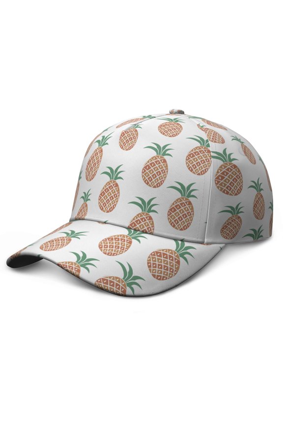 Dad Hat Pineapples Tropical Summer Fruit Baseball Cap – Adjustable with Aesthetic Pineapple Lover Design and Sunshine Flowers