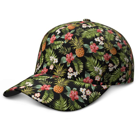 Dad Hat Tropical Fruit Pineapple Adjustable Baseball Cap – With Fresh Plant and Hawaiian Sunshine Design