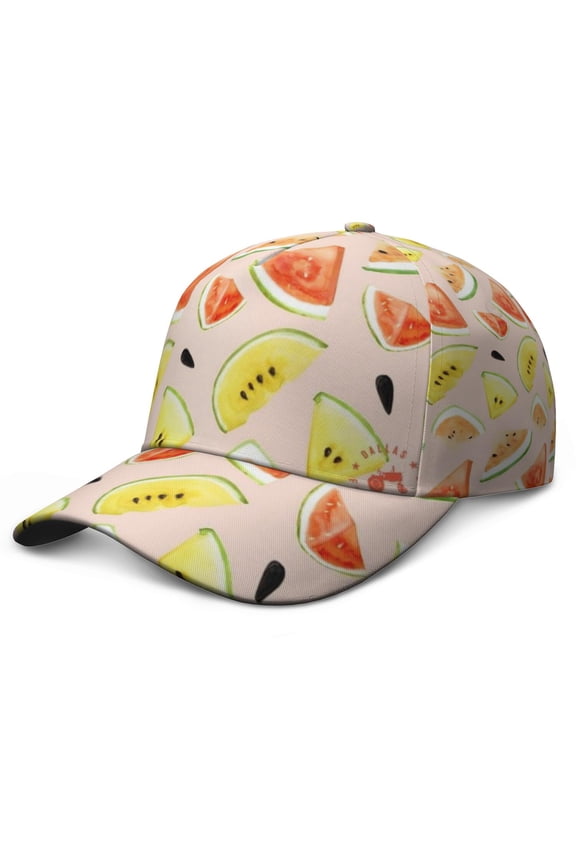 Dad Hat Watermelon Cute Summer Tropical Fruit Pattern Print Aesthetic Watermelon Lovers Sunshine Beach Summer Party Fresh Geometric Refresh Baseball Cap