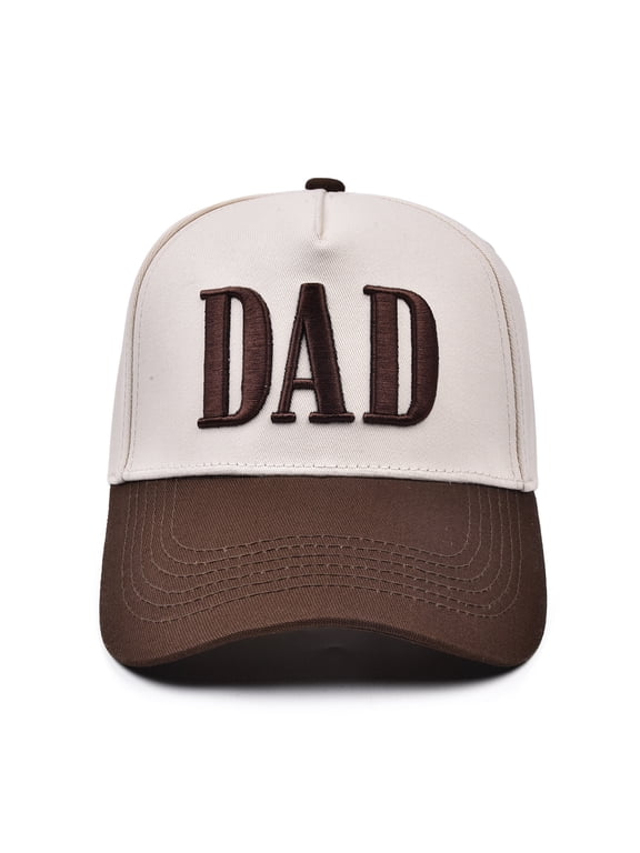 Dad Hats for Men,Embroidered Adjustable Vintage Two Tone Baseball Cap,New Parents Gifts, New Dad Gifts for Husband, Father Day Birthday Gifts for Dad Beige Brown One Size