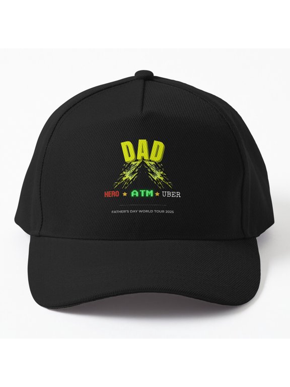 Dad Hero ATM Uber Baseball Hat, Father Family Role Wordplay Graphic Design, Classic Cap