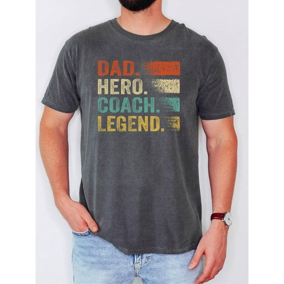 Dad Hero Coach Legend Shirt, Funny Vintage Dad Coach Tshirt, Coach Dad Shirt, Father'S Day Gift Dad Tshirt, Coach Father Tee