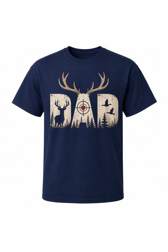Dad Hunting Graphic T-Shirt for Men, Deer Hunter Outdoor Tee, Unisex Classic Fit