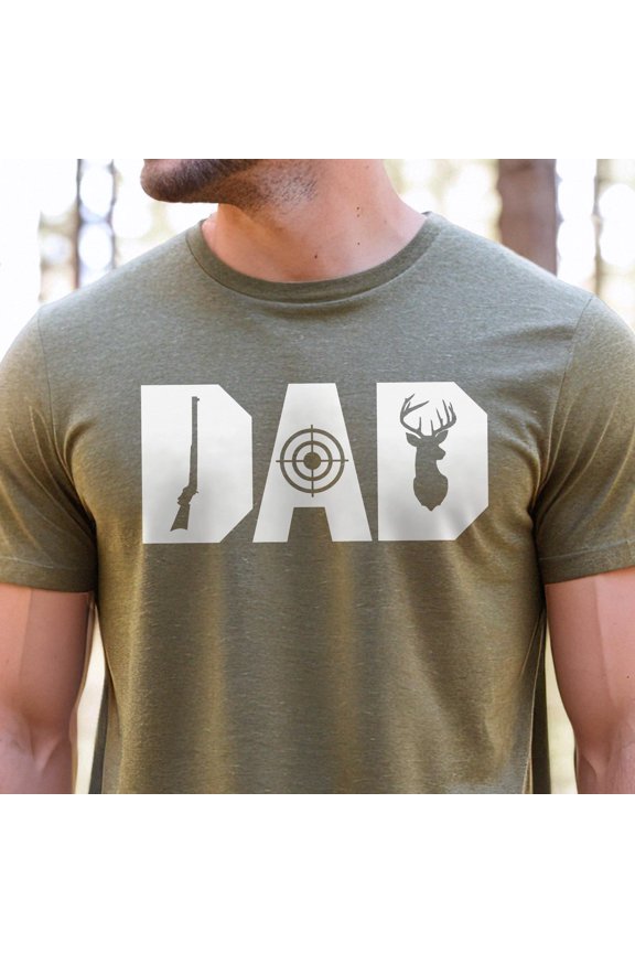 Dad Hunting Shirt Fathers Day Gift Daddy Deer Hunter Outdoors Nature tee 1
