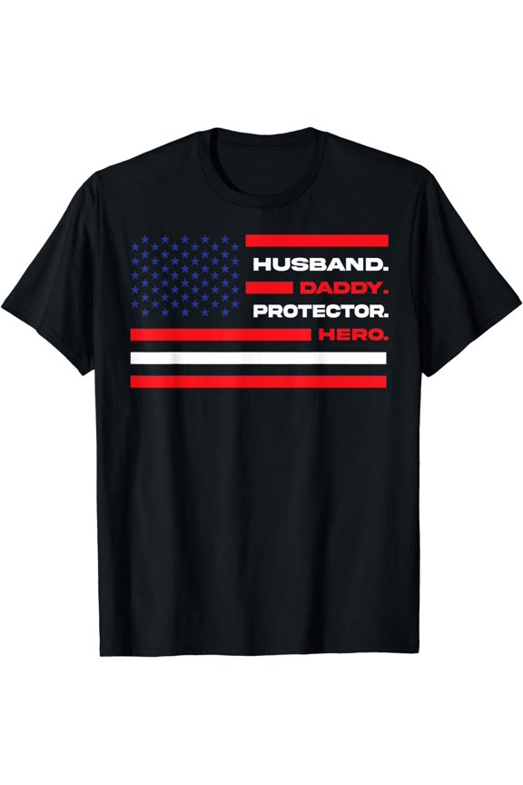Dad Husband Daddy Protector Hero Men T-Shirt