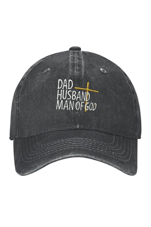 Dad Husband Man of God Print Vintage Wash Dad Hat Adjustable Curved Brim Baseball Cap,Made In USA,Casual Outdoor Sports Fishing Cap for Men and Women