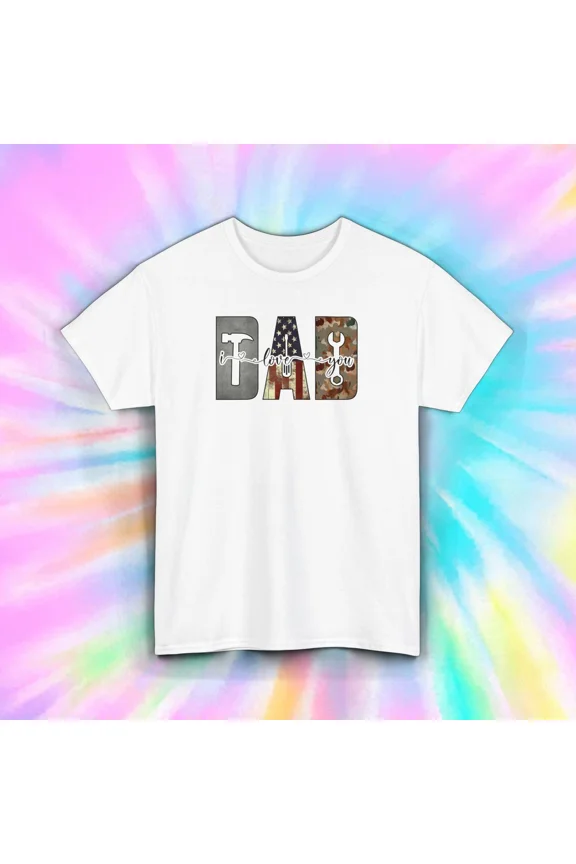 Dad I Love You Fathers Day Cute Heartwarming Family Gift Graphic Unisex T-Shirt, up to size 5XL