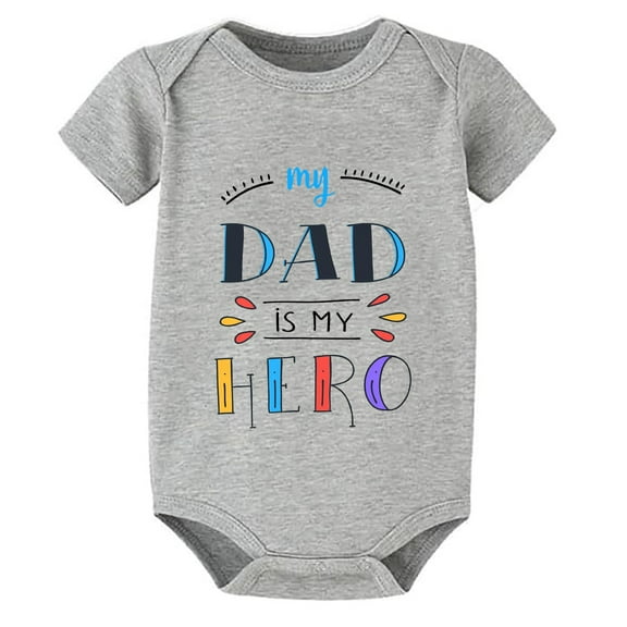Dad Is My Hero Newborn Clothes for Girls Short Sleeve Baby Girl Clothes New Born White 6 Month Baby Suit