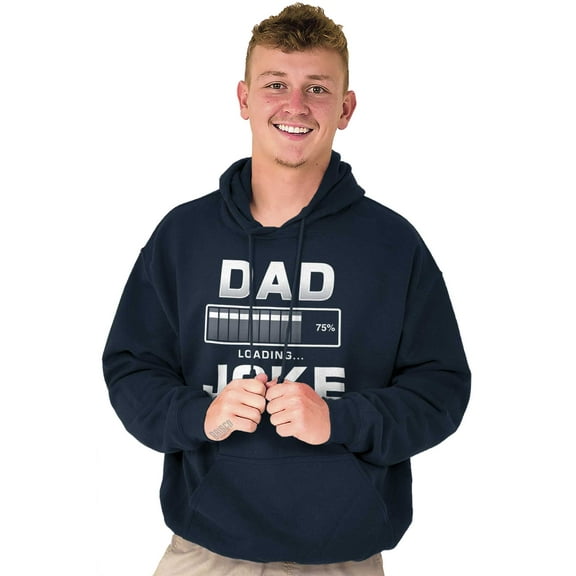 Dad Joke Loading Corny Father Humor Men's Big & Tall Graphic Hoodie Brisco Brands 3X