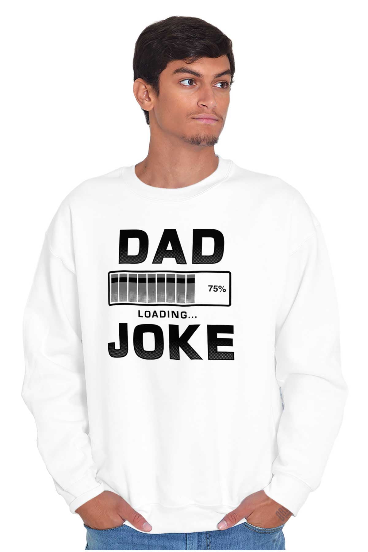 Dad Joke Loading Corny Father Humor Men's Big & Tall Crewneck ...