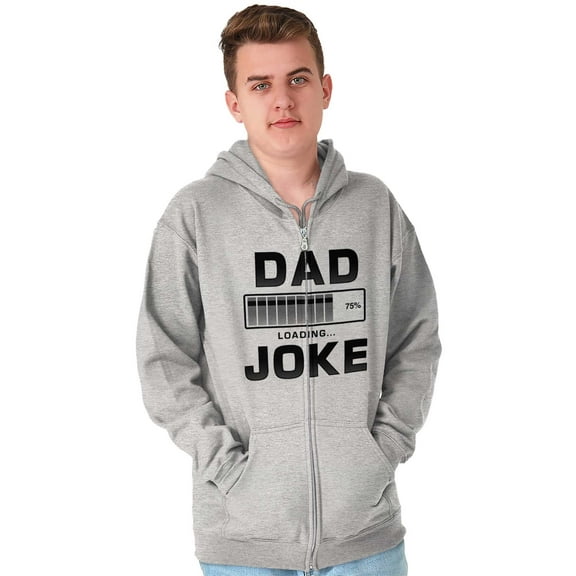 Dad Joke Loading Corny Father Humor Men's Big & Tall Graphic Zip Up Hoodie Brisco Brands 5X