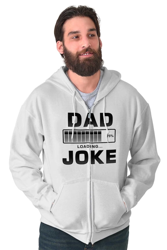 Dad Joke Loading Corny Father Humor Zip Hoodie Sweatshirt Men Brisco Brands L