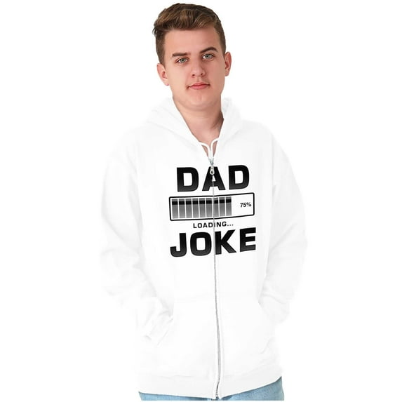 Dad Joke Loading Corny Father Humor Zip Hoodie Sweatshirt Men Brisco Brands M