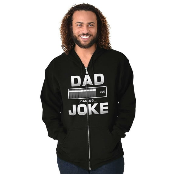 Dad Joke Loading Corny Father Humor Zip Hoodie Sweatshirt Men Brisco Brands S
