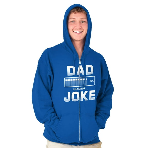 Dad Joke Loading Corny Father Humor Zip Hoodie Sweatshirt Men Brisco Brands X