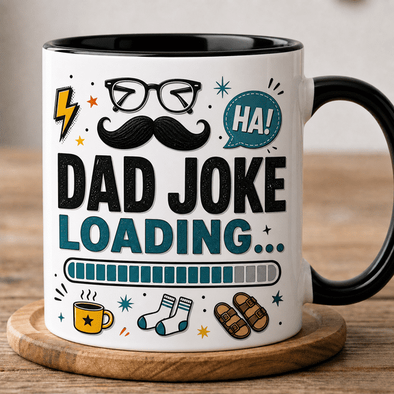 Dad Joke Loading Mug Funny Coffee Cup Gift for Dad, Father’s Day, Birthday