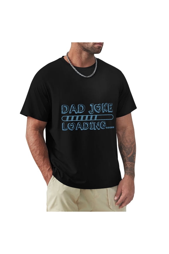Dad Joke Men's Cotton HD Print Short Sleeve T-Shirt Crew Neck Top Black S