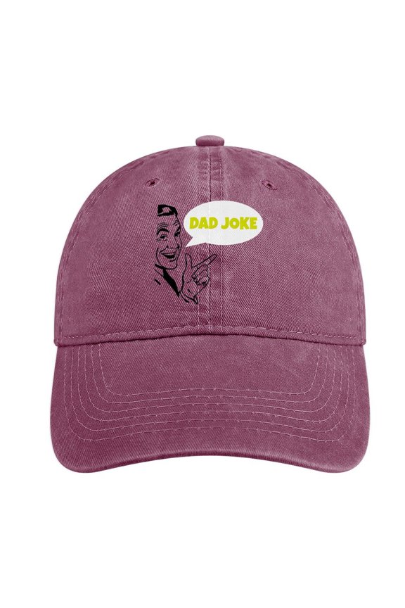 Dad Joke Wine Red Hat Adjustable Funny Fashion Unisex Baseball Cap For Men Women