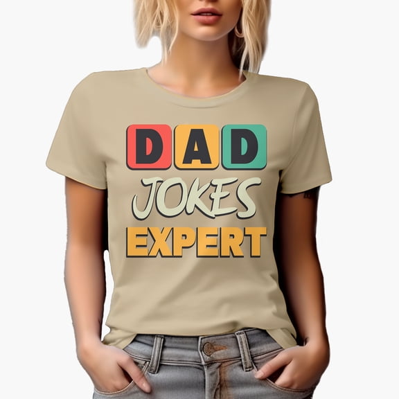 Dad Jokes Expert, Tan T-Shirt, Small