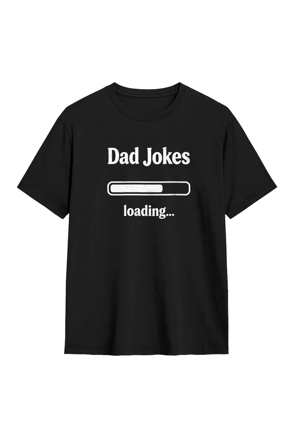 Dad Jokes Loading Progress Bar Cool Graphic Tee for Men, Amusing Birthday Gift Cotton Short Sleeves T-Shirt