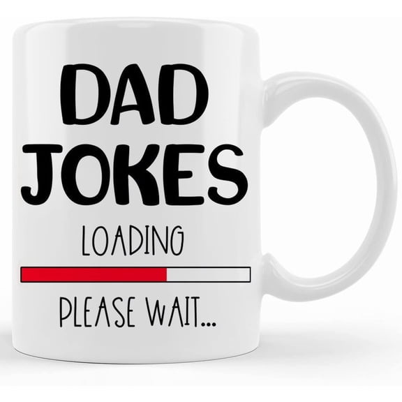 Dad Jokes Mug, Funny Father's Day Gift, Dad Jokes Loading, Funny Dad Gift, Ceramic Novelty Coffee Mugs 11oz, 15oz Mug, Tea Cup, Gift Present Mug For Birthday, Christmas Thanksgiving Fest