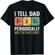 Dad Jokes Periodically" Element T-Shirt, Classic Fit, Short Sleeve, Black, Adult