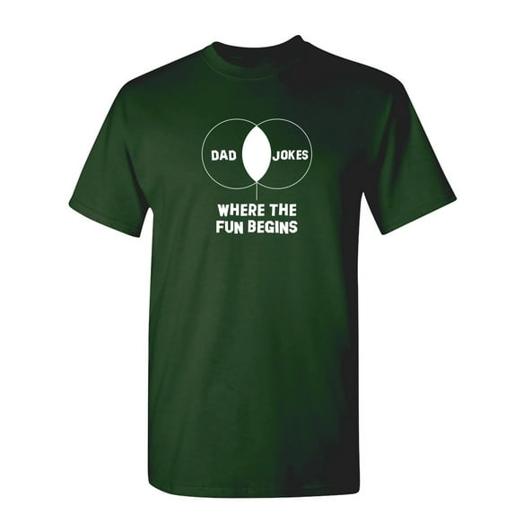 Dad Jokes Where The Fun Begins Sarcastic Humor Graphic Novelty Funny T Shirt
