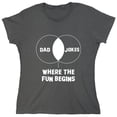 thumbnail image 1 of Dad Jokes Where The Fun Begins Sarcastic Humor Novelty Funny Women's Casual Tees, 1 of 3